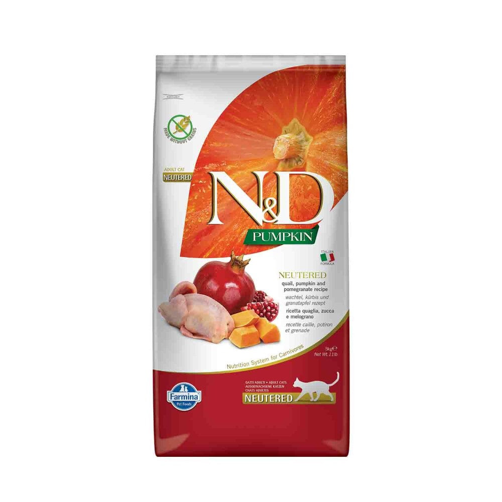 N&d Pumpkin Tahılsız Bıldırcın Etli Bal Kabaklı Ve Narlı Kısırlaştırılmış Kedi Maması 5 KG | SRC: Barcode: 8010276036803